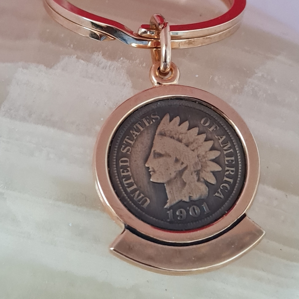 Indian coin key chain